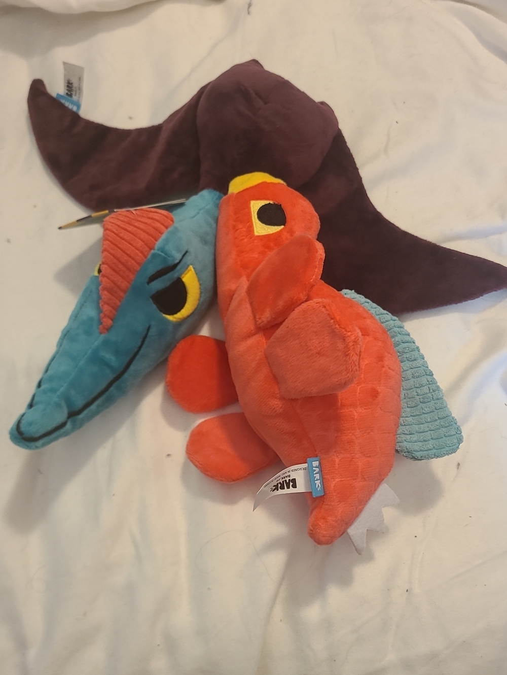 Cheerful Blue & Orange Plush Sea Creature Dog Toy Set - Bark Brand